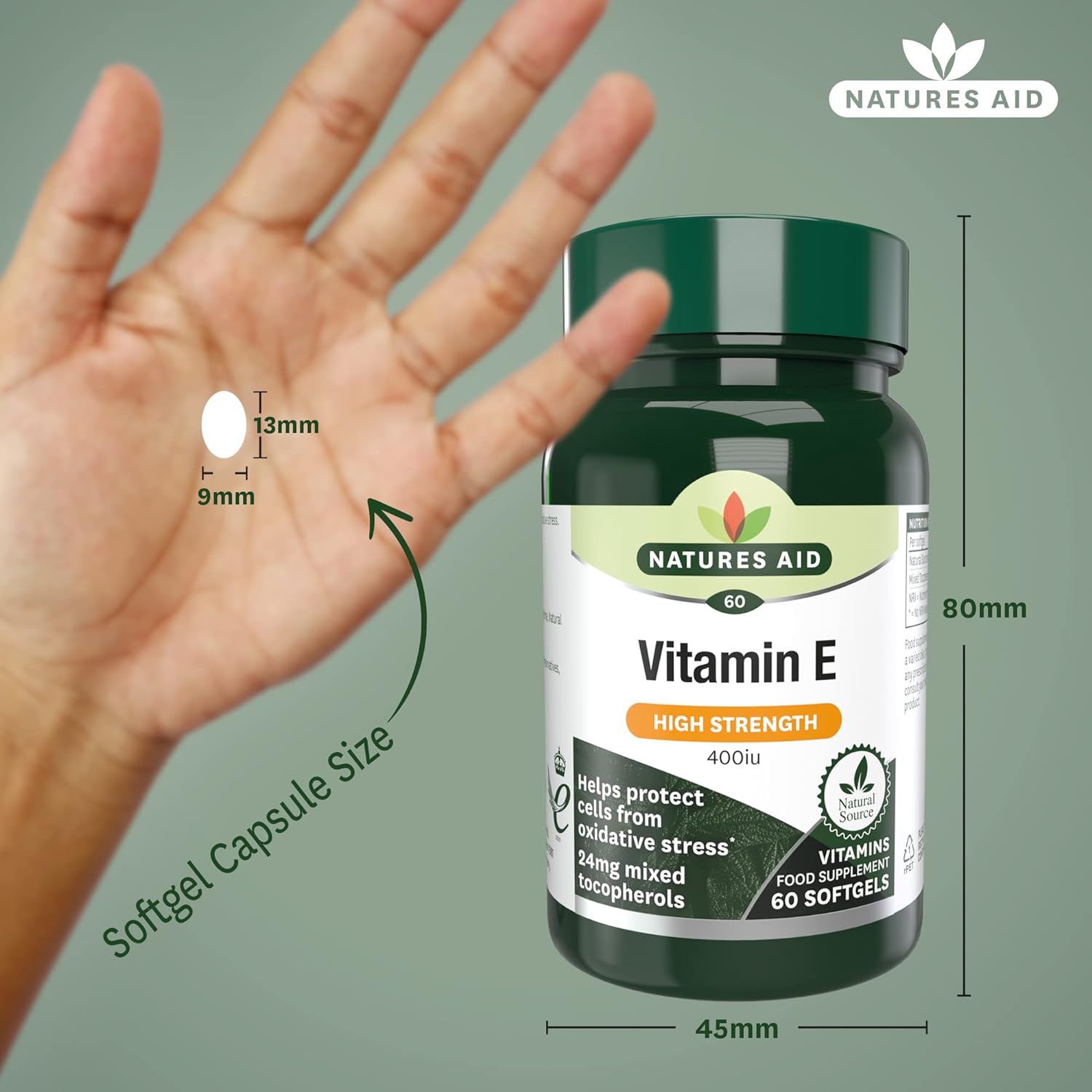 Vitamin E 400iu 60 Softgels - Natures Aid - Vitamins & Supplements - Eco Natural Products