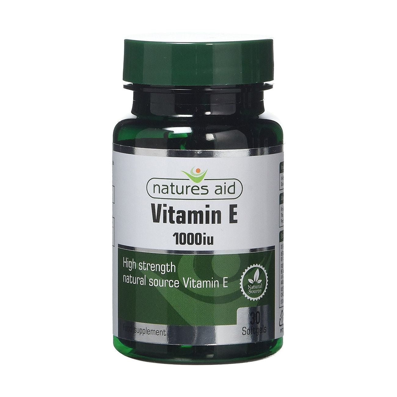 Vitamin E High Strength 1000iu 30 softgels - Natures Aid - Vitamins & Supplements - Eco Natural Products