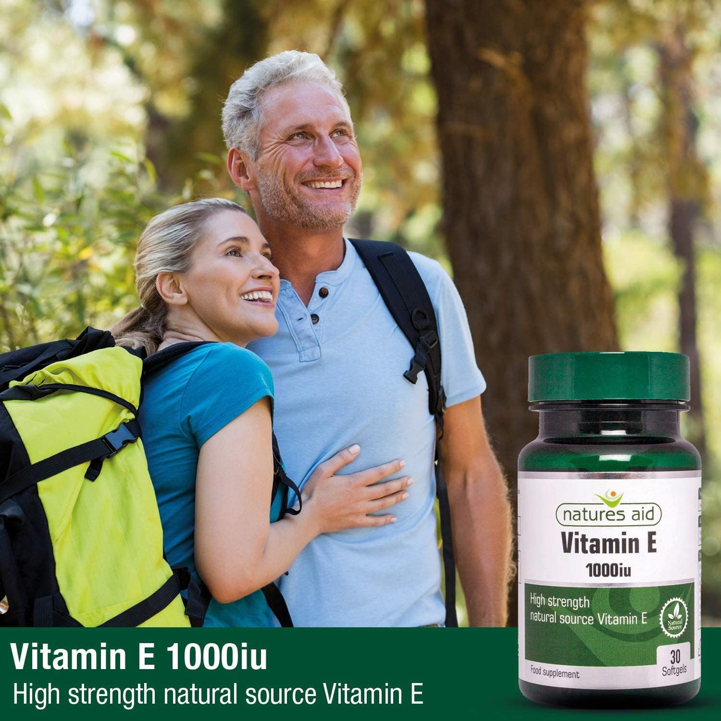 Vitamin E High Strength 1000iu 30 softgels - Natures Aid - Vitamins & Supplements - Eco Natural Products