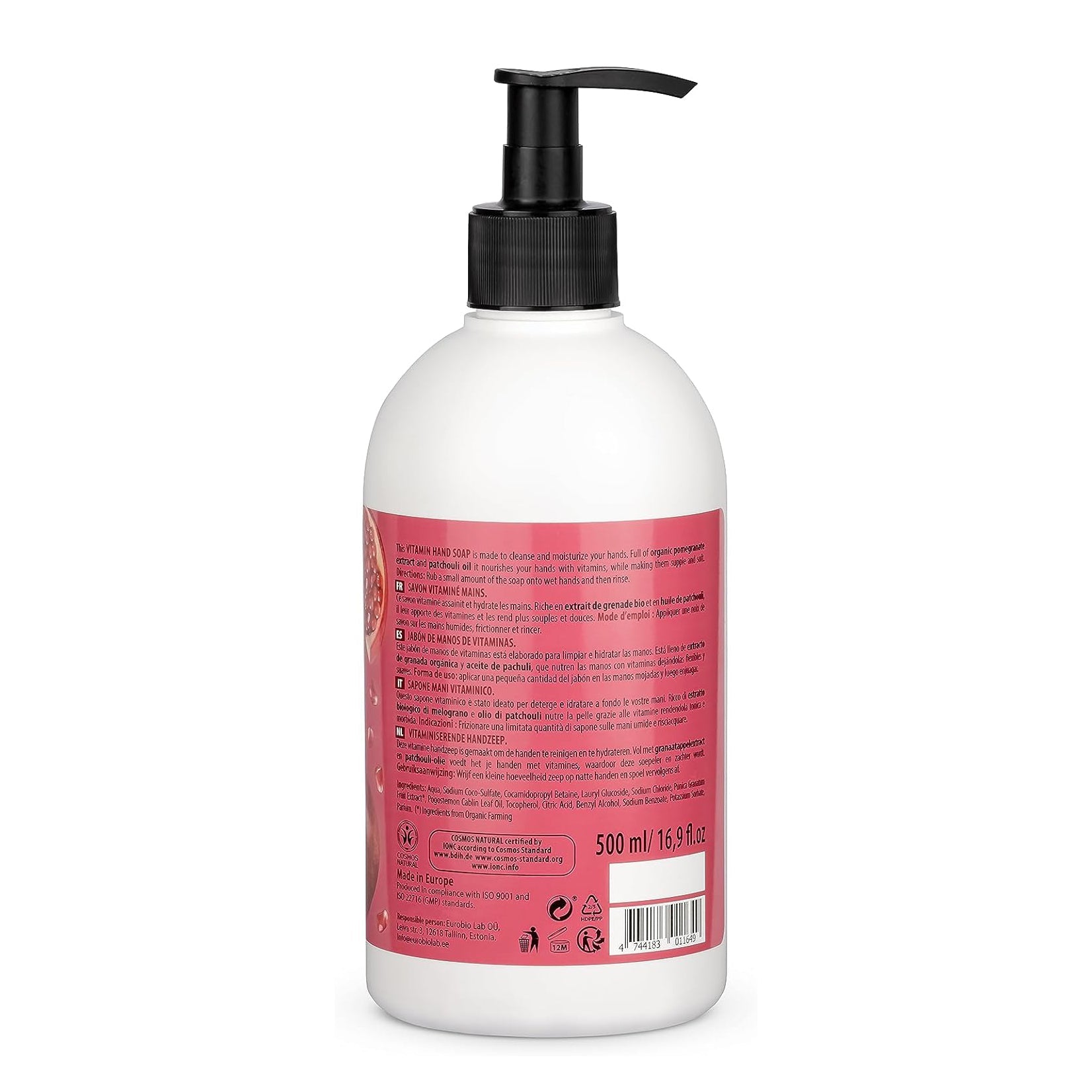 Vitamin Hand Soap Pomegranate & Patchouli 500ml [BLACK FRIDAY] - Eco Natural Products - Organic Shop - Hand Soap