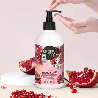 Vitamin Hand Soap Pomegranate & Patchouli 500ml - Organic Shop - Liquid Hand Soap - Organic Shop