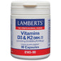 Vitamins D3(2000iu) and K2(90ug) 90 Capsules - Lamberts - Food Supplement - Eco Natural Products
