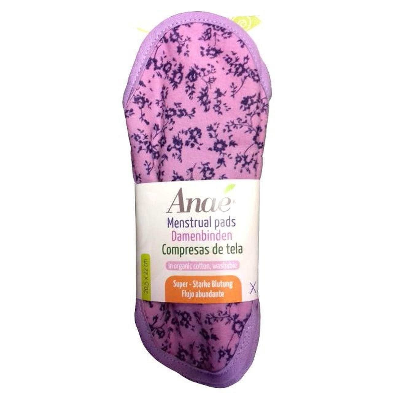 Washable Sanitary Towels Heavy flows Purple Flowers Set of 2 - AnaÃ© - Feminine Sanitary Supplies - Eco Natural Products