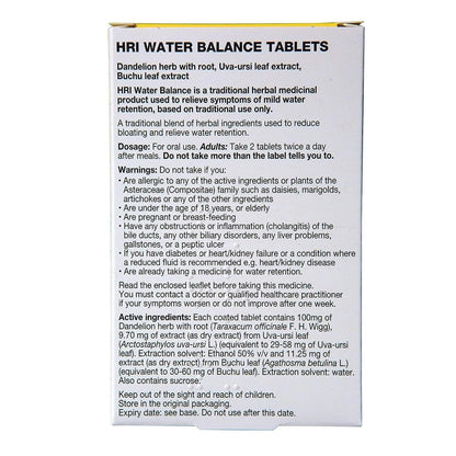 Water Balance 60 Tablets - HRI - Botanical & Food Supplements - Eco Natural Products
