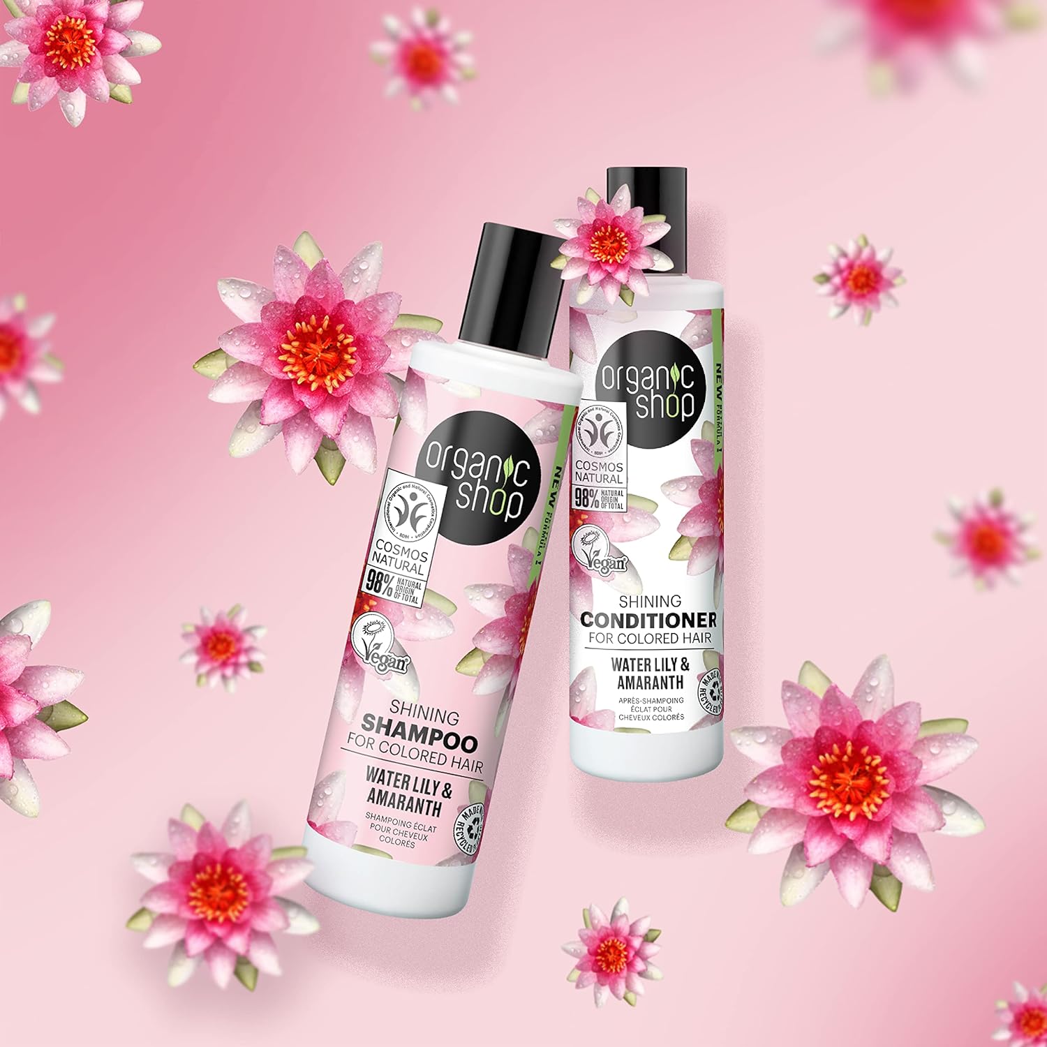 Water Lily and Amaranth Shining Shampoo for Colored Hair 280 ml - Organic Shop - Shampoo - Eco Natural Products