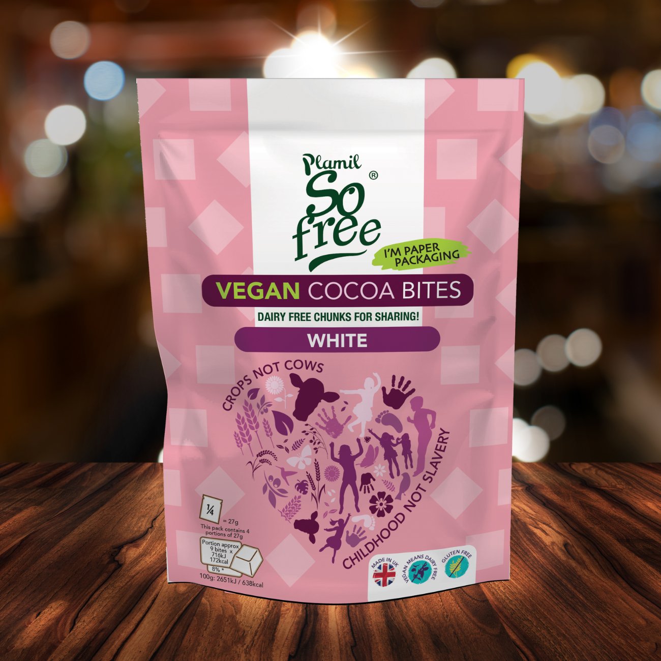 White Vegan Cocoa Bites 108g - Plamil - Cocoa bites - Eco Natural Products