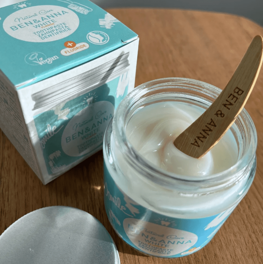 White with Fluoride Toothpaste Jars 100g - Ben & Anna - Toothpaste - Ben & Anna