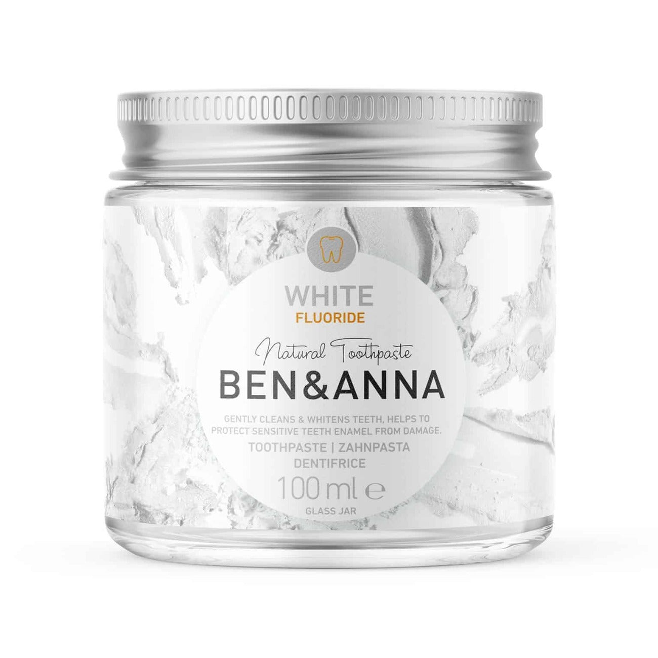 White with Fluoride Toothpaste Jars 100g [BLACK FRIDAY] - Eco Natural Products - Ben & Anna - Toothpaste