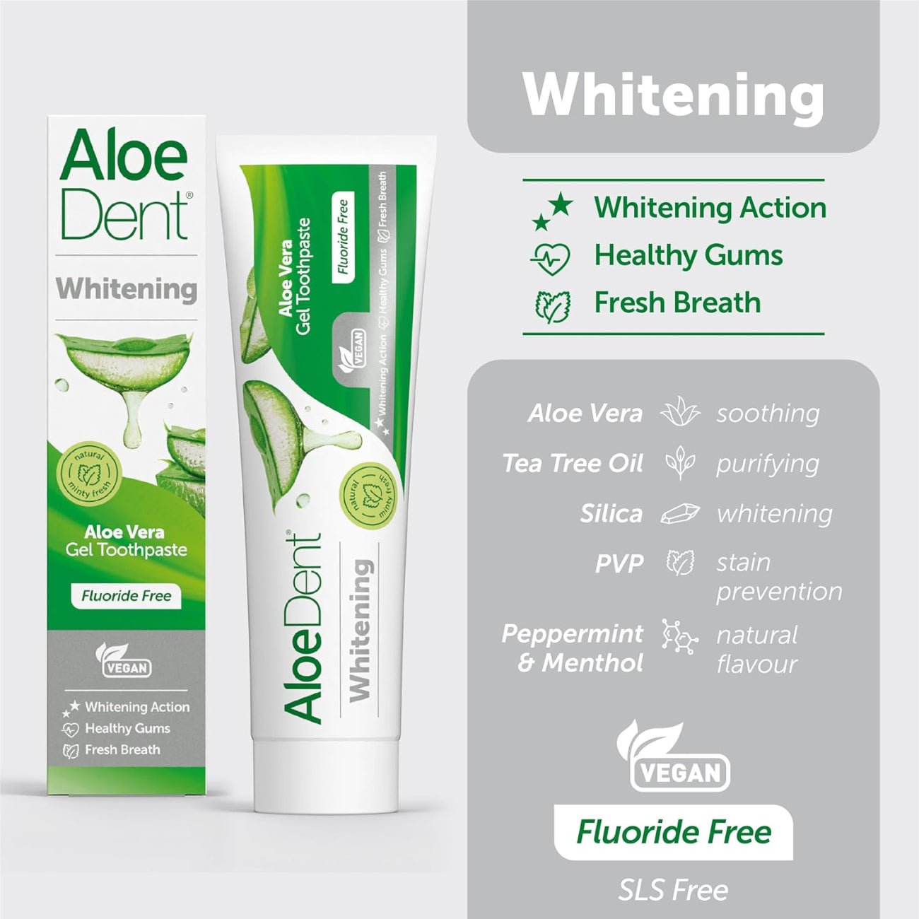 Whitening Aloe Vera Toothpaste 100ml - Aloe Dent - Toothpaste - Aloe Dent