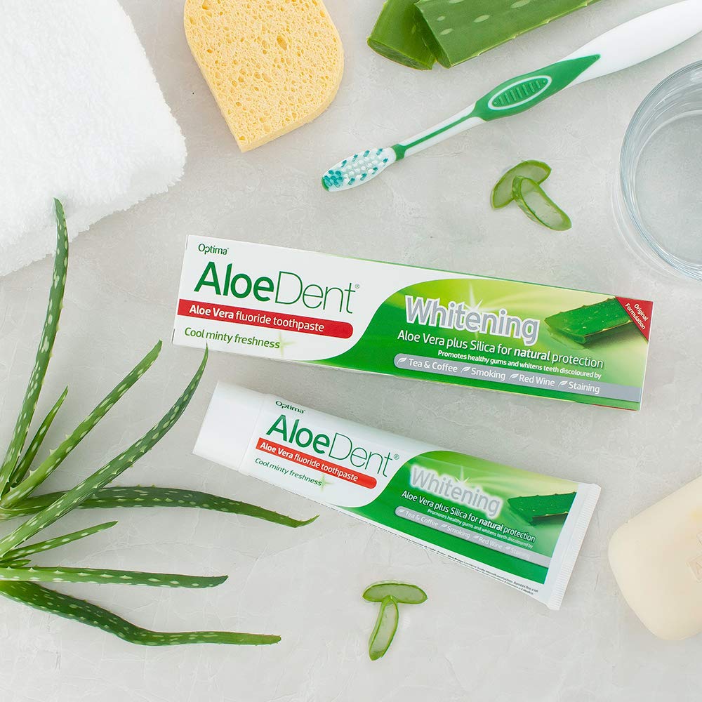 Whitening Silica Toothpaste Peppermint Fluoride 100ml - Aloe Dent - Toothpaste - Eco Natural Products