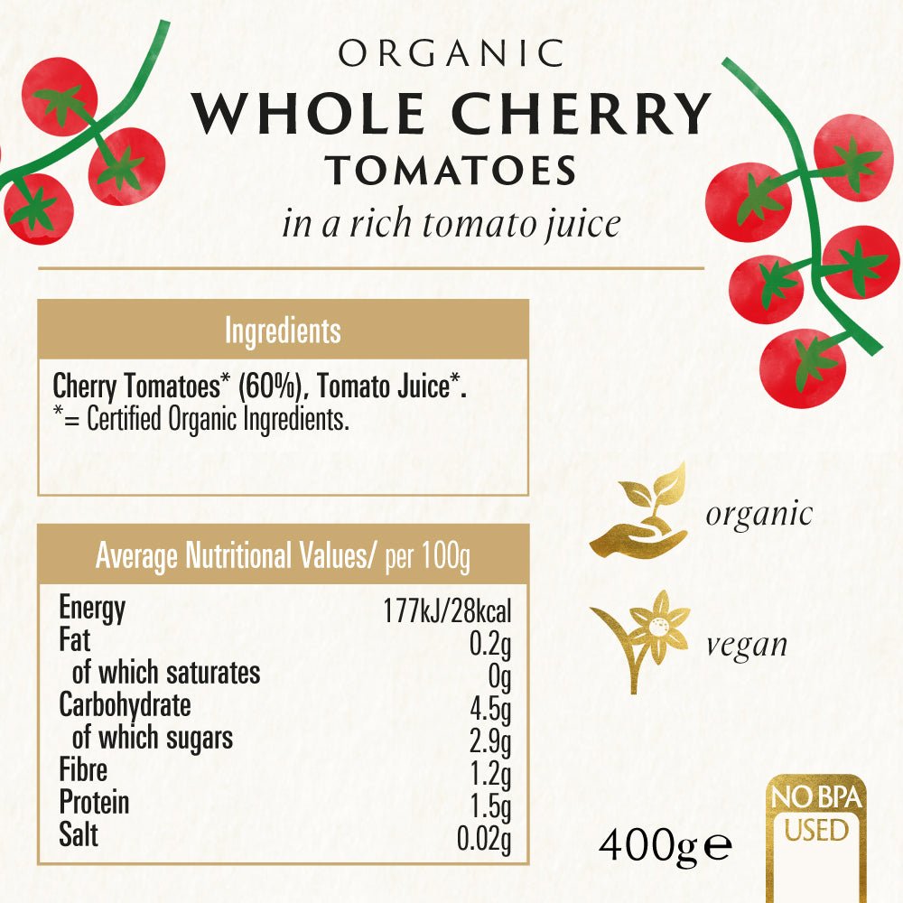 Whole Cherry Tomatoes Organic 400g - Biona - Preserved Vegetables - Eco Natural Products