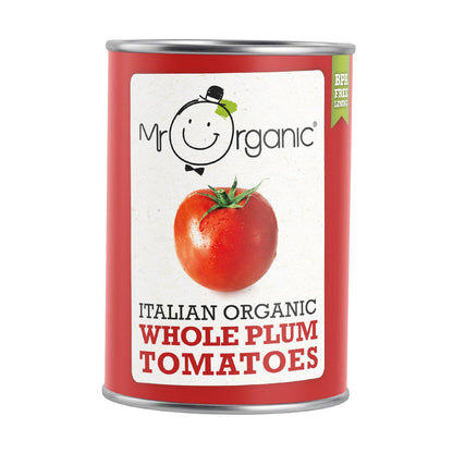 Whole Plum Tomato Tin 400g - Mr Organic - Tomatoes - Eco Natural Products