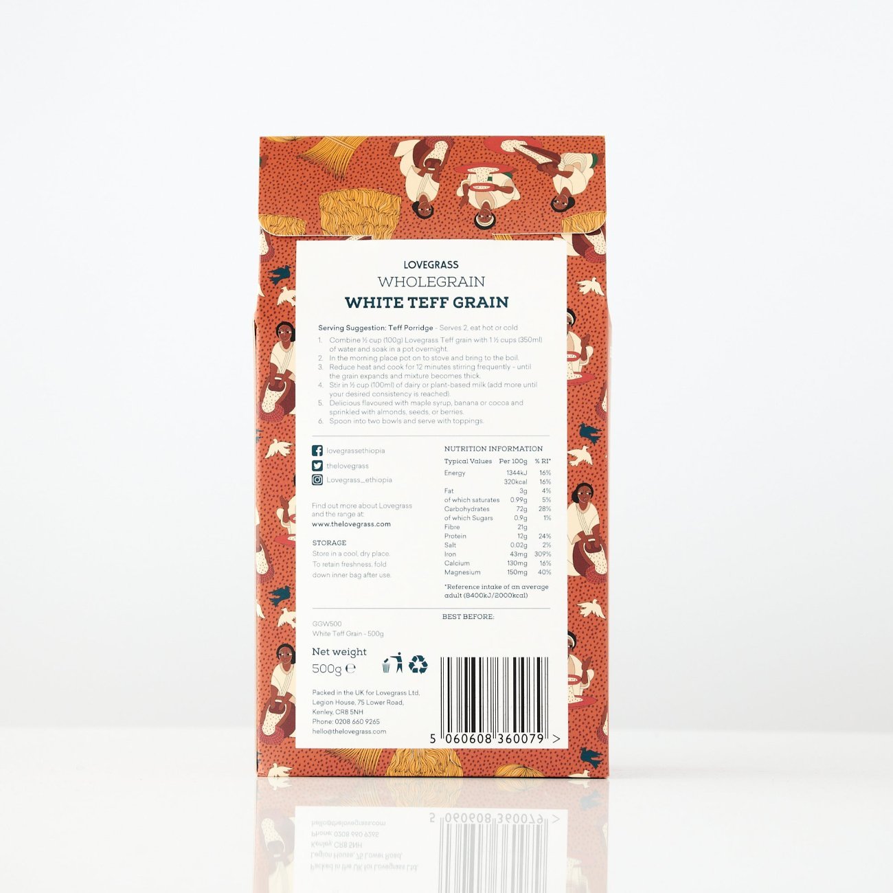 Wholegrain White Teff Grain 500g - Lovegrass Ethiopia - Grain - Eco Natural Products