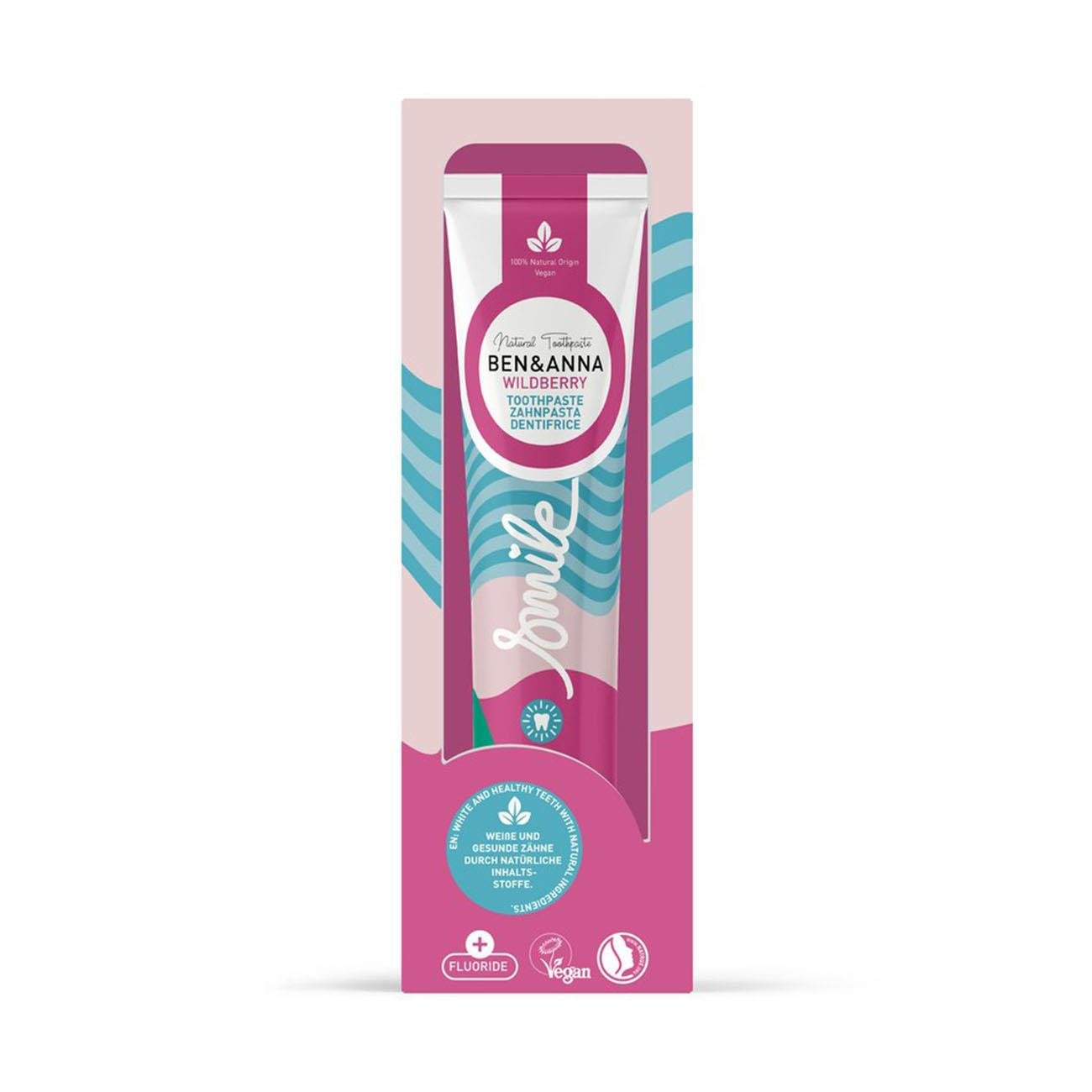 Wild Berry with Fluoride Toothpaste Tube 75ml - Ben & Anna - Toothpaste - Eco Natural Products