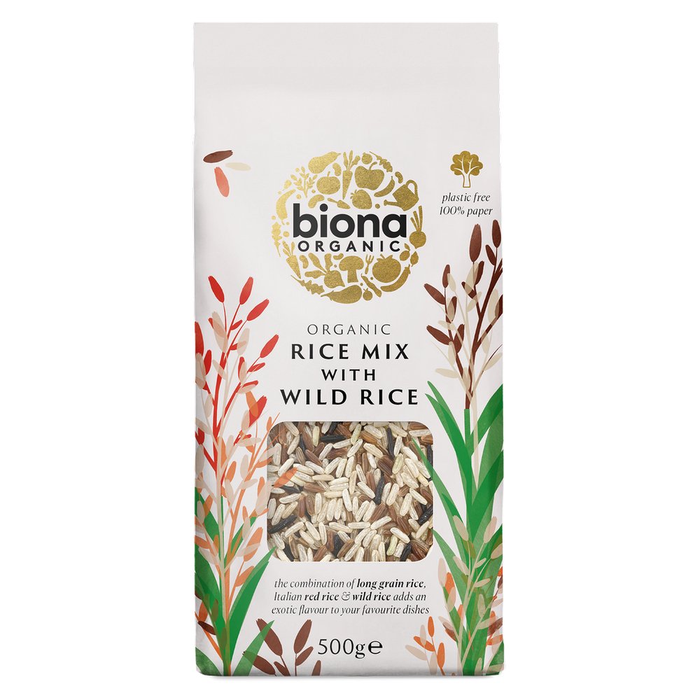 Wild Rice Mix (Wild Red and Brown Rice) Organic 500g - Biona - Rice - Eco Natural Products