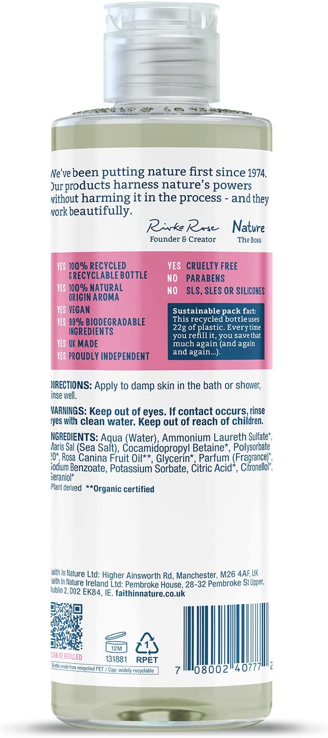 Wild Rose Body Wash 400ml - Faith in Nature - Body Wash - Eco Natural Products