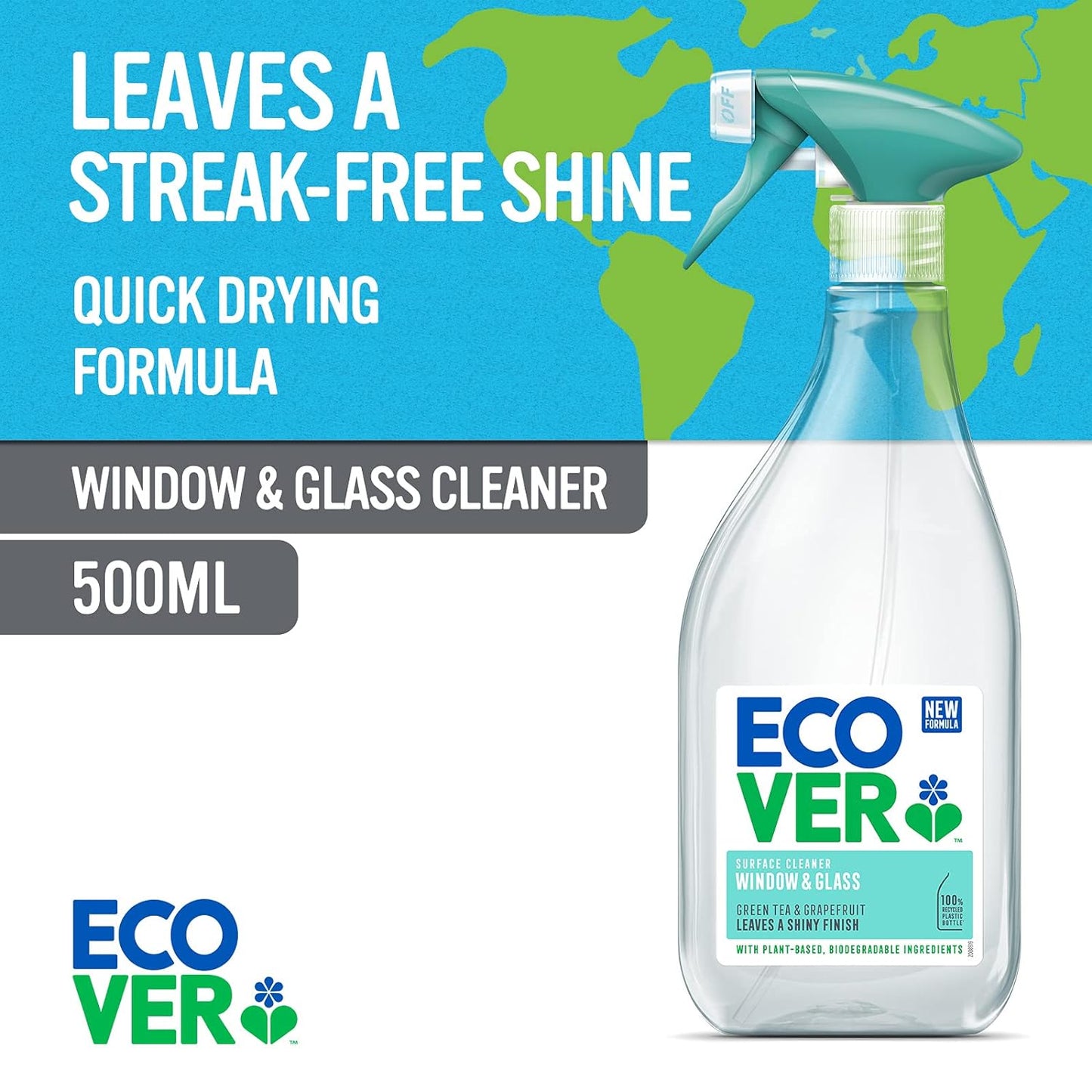 Window & Glass Cleaner 500ml - Ecover - Window and Glass Cleaner - Eco Natural Products