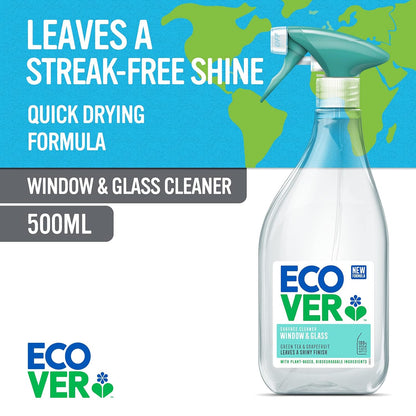 Window & Glass Cleaner 500ml - Ecover - Window and Glass Cleaner - Eco Natural Products