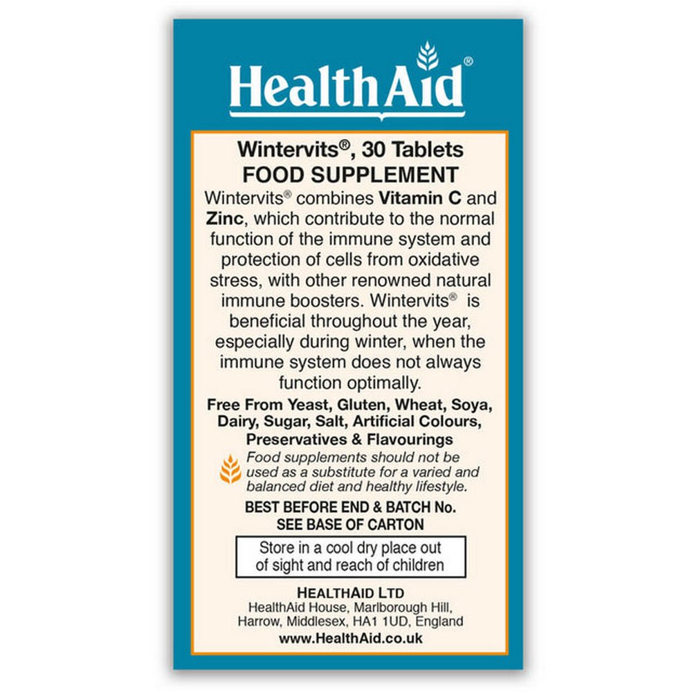 Wintervits Tablets 30 Tablets - HealthAid - Food Supplement - Eco Natural Products