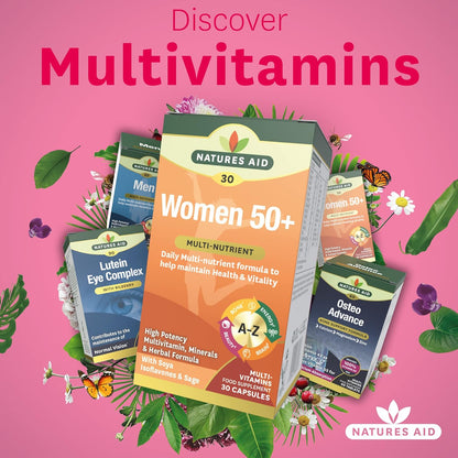 Women's 50+ Multi - Vitamins & Minerals (with Superfoods) 30 Capsules - Natures Aid - Vitamins & Supplements - Eco Natural Products