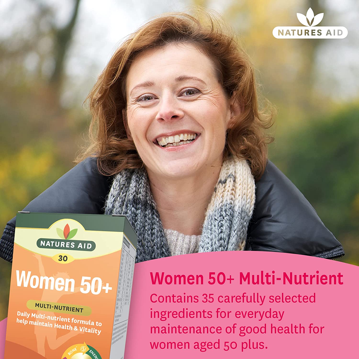 Women's 50+ Multi - Vitamins & Minerals (with Superfoods) 30 Capsules - Natures Aid - Vitamins & Supplements - Eco Natural Products