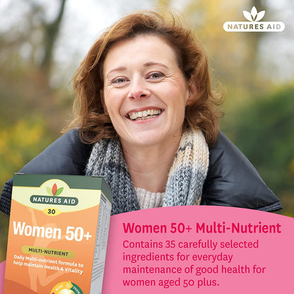 Women's 50+ Multi - Vitamins & Minerals (with Superfoods) 30 Capsules - Natures Aid - Vitamins & Supplements - Eco Natural Products