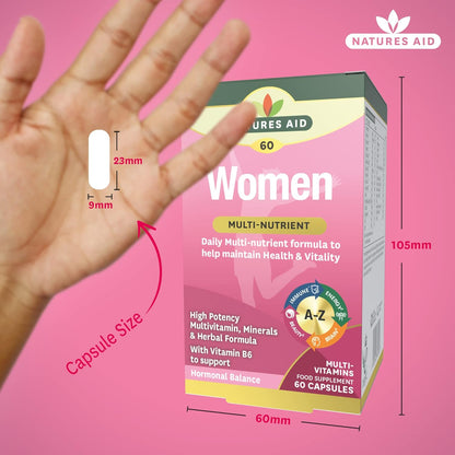 Women's Multi - Vitamins & Minerals (with Superfoods) 60 Capsules - Natures Aid - Vitamins & Supplements - Eco Natural Products
