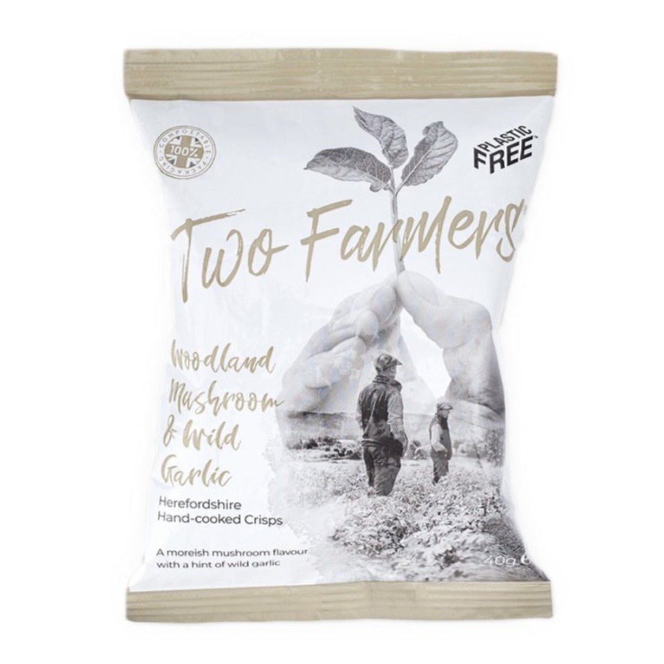 Woodland Mushroom and Wild Garlic Crisps 40g [BLACK FRIDAY] - Eco Natural Products - Two Farmers - Potato Crisps