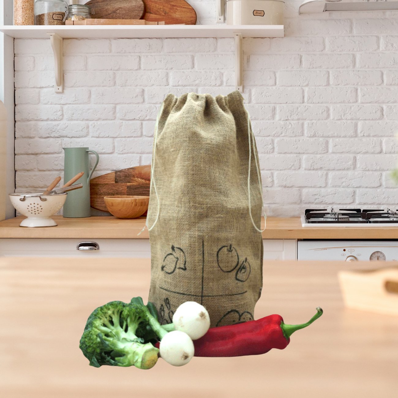 XL Burlap Bag - Ah! Table! - Storage bag - Eco Natural Products
