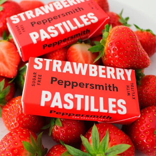 Xylitol Strawberry & Vanilla Pastilles 15g - Peppersmith - Pastilles - Eco Natural Products