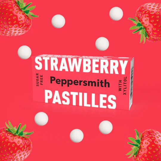 Xylitol Strawberry & Vanilla Pastilles 15g - Peppersmith - Pastilles - Eco Natural Products