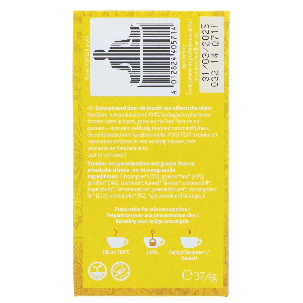 Yogi Tea Organic For the Senses - Pure Refreshment, 17 Bags - Ecco Verde  Online Shop