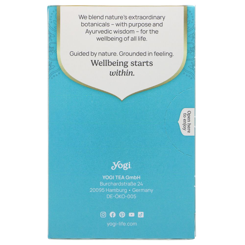 Yogi Tea Organic Throat Comfort Herbal Tea 17 Bags side 1 packaging