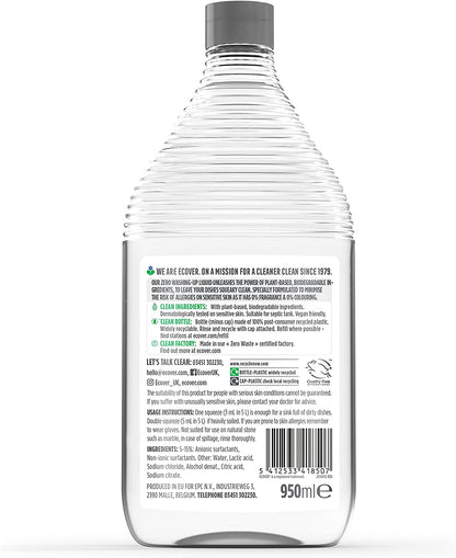 Zero Washing Up Liquid 450ml - Ecover - Washing Up Liquid - Eco Natural Products