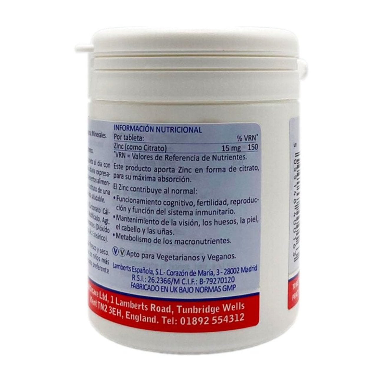 Zinc 15mg 90 Tablets - Lamberts - Food Supplement - Eco Natural Products