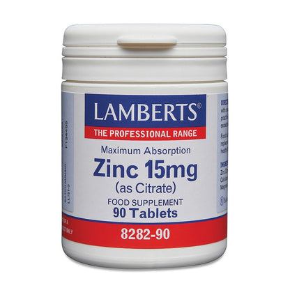 Zinc 15mg 90 Tablets - Lamberts - Food Supplement - Eco Natural Products
