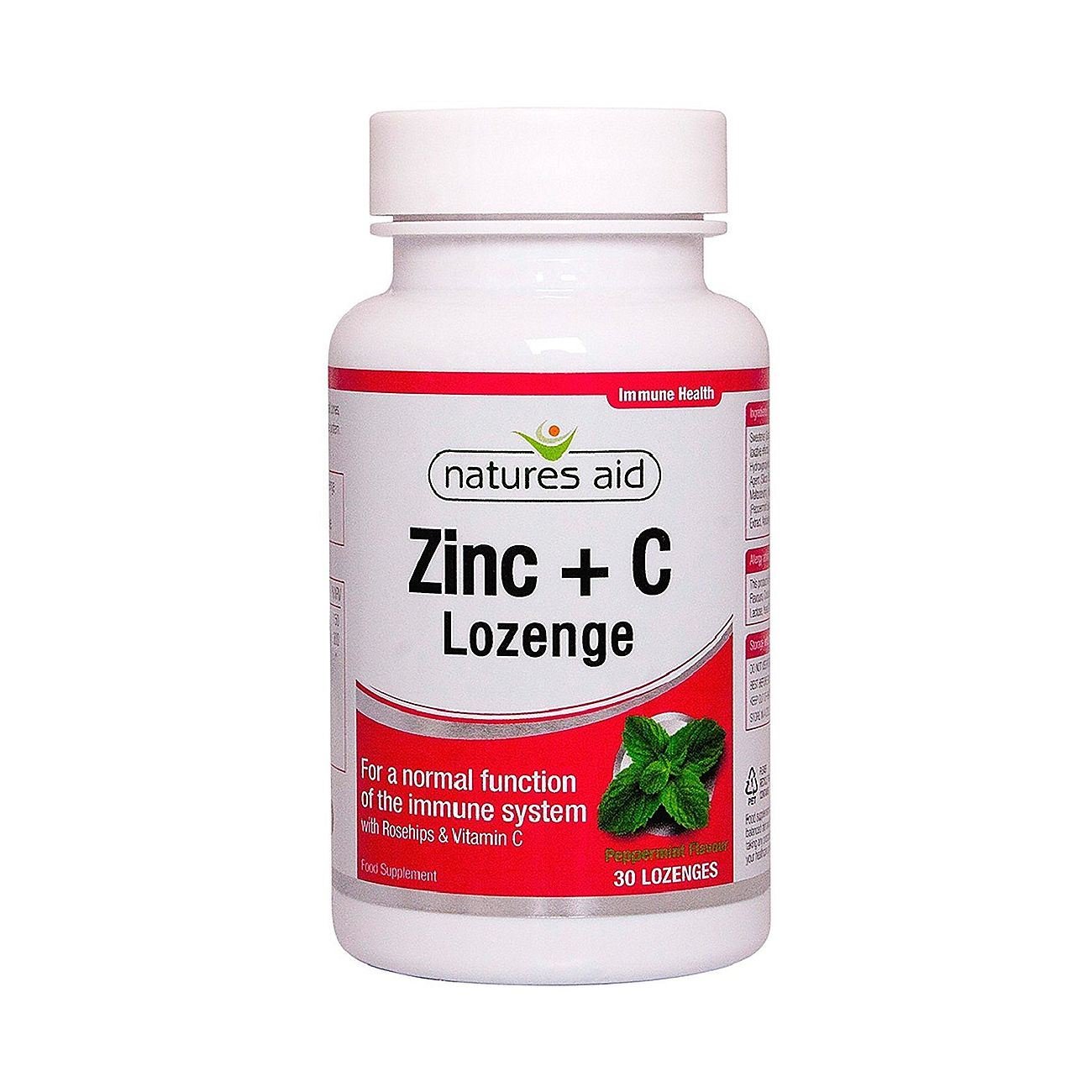 Zinc Lozenges Peppermint 30 Tablets - Natures Aid - Vitamins & Supplements - Eco Natural Products