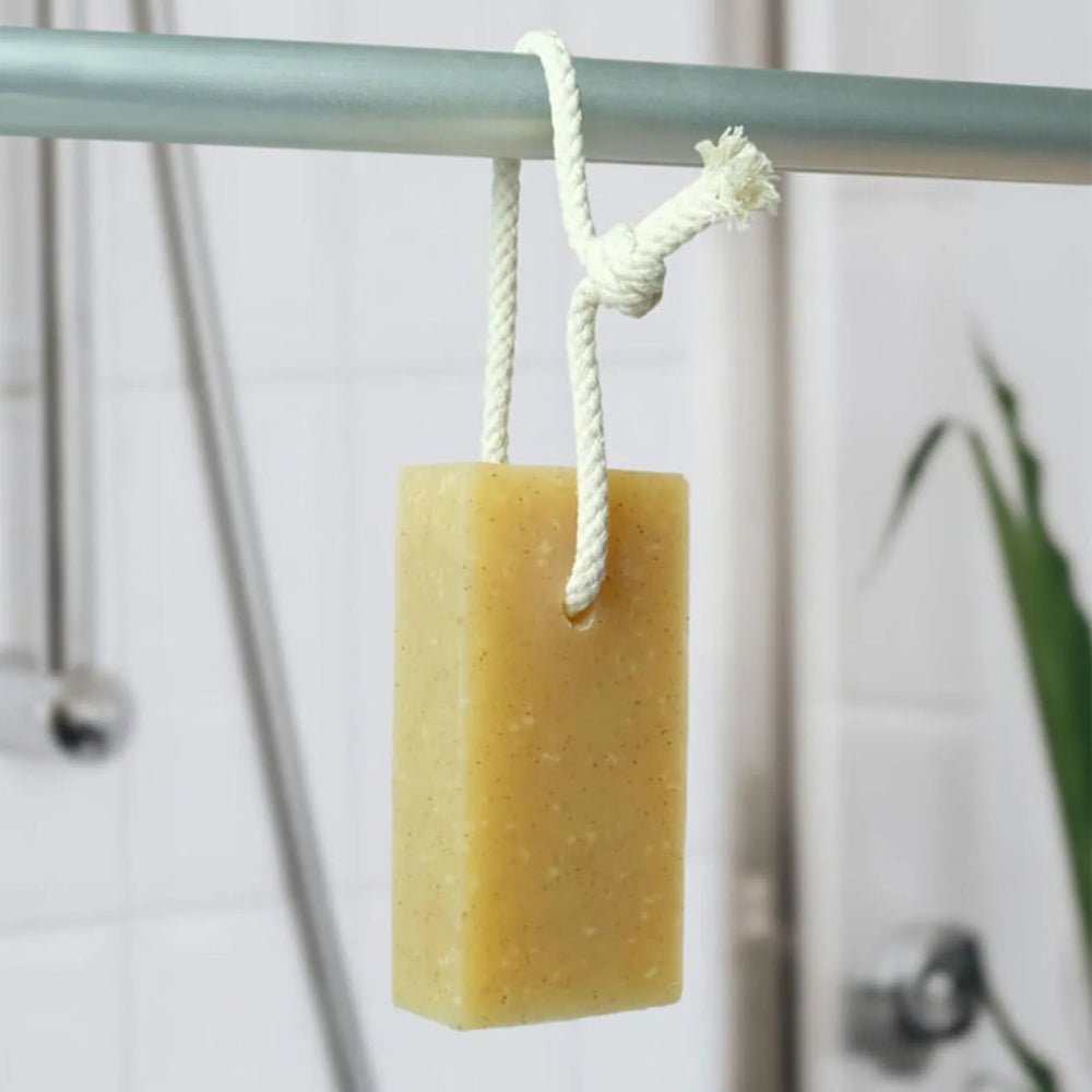 Zingy Lemongrass Soap On A Rope 125g - Friendly Soap - Bar Soap - Friendly Soap