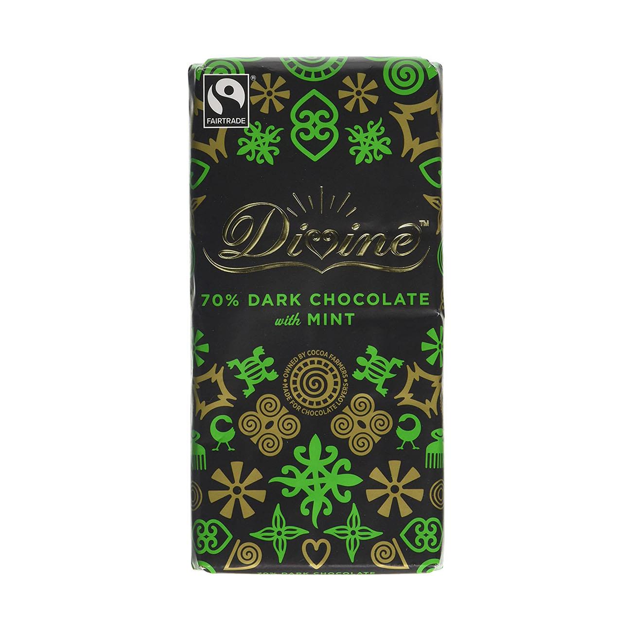 70% Dark Chocolate with Mint Bar 90g