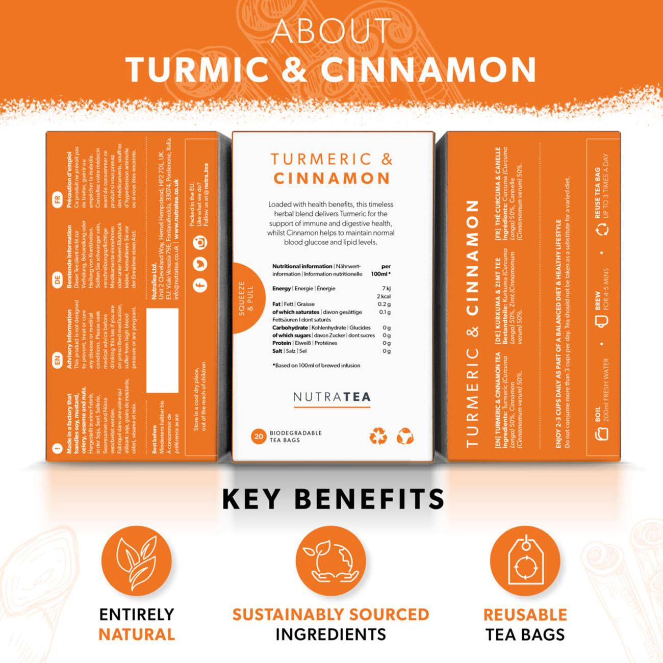 Turmeric & Cinnamon Herbal Tea 20 Bags