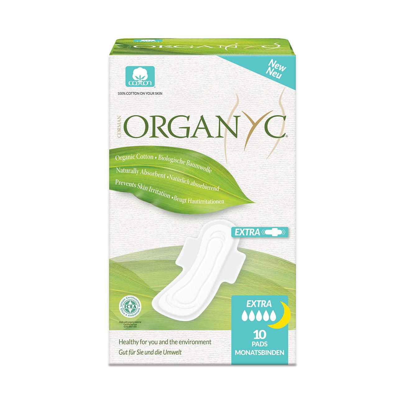 Organyc Organic Extra and Overnight Pads 10 Pack