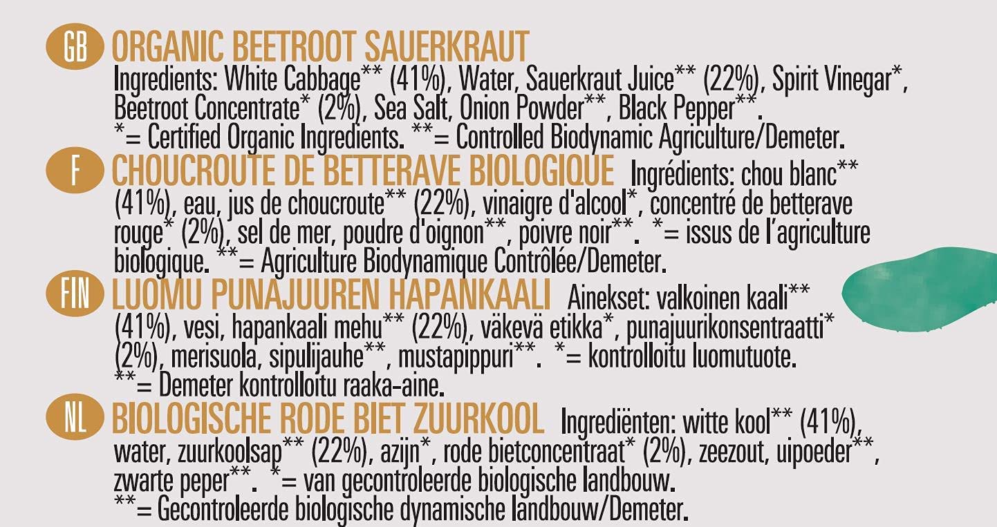 Organic Sauerkraut Ruby Beetroot 350g