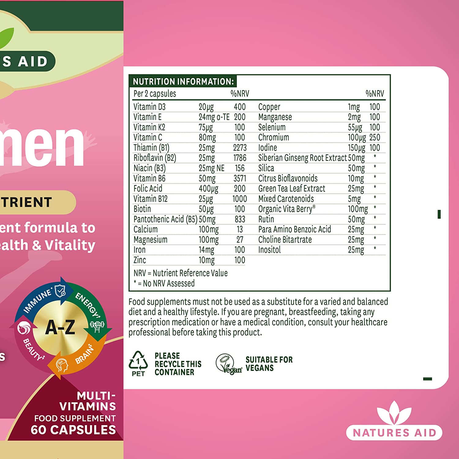 Women's Multi-Vitamins & Minerals (with Superfoods) - 60 Caps