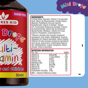 Multi-Vitamin Drops Infants & Children 9 Essential Vitamins Daily Support 50ml