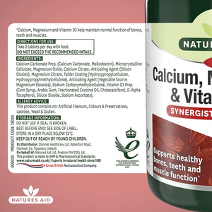 Calcium, Magnesium & Vitamin D3 90 Tablets