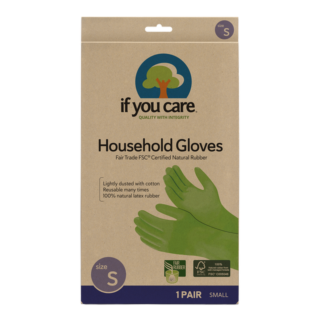 FSC FT Rubber Gloves Small 1 Pair