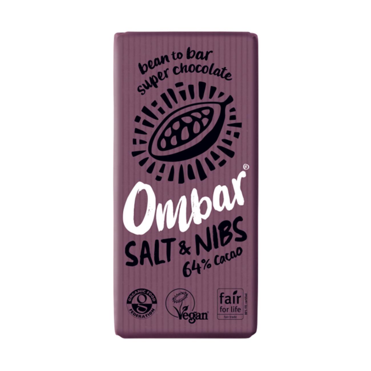 Salt & Nibs 64% cacao Chocolate Bar 70g