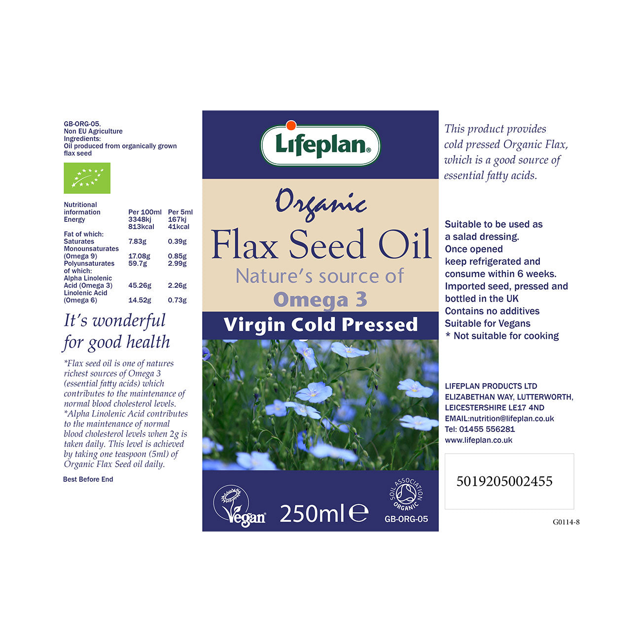 Organic Flaxseed Oil 250ml