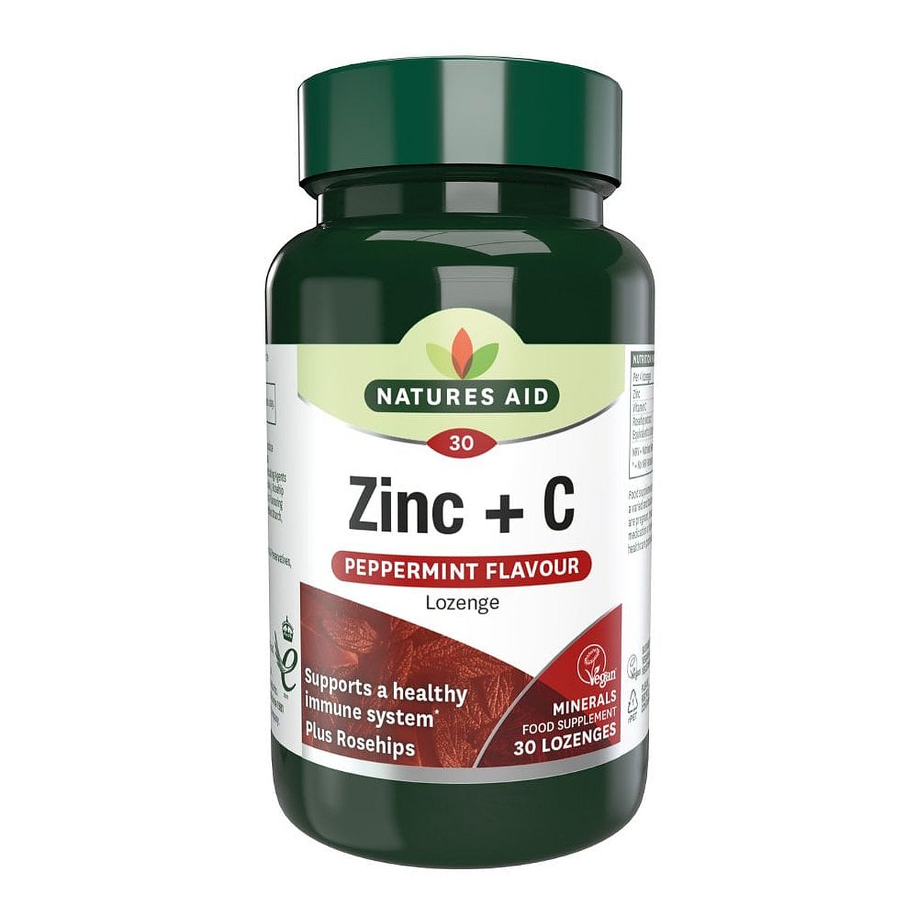 Vegan Zinc Lozenges Peppermint 30 Tablets