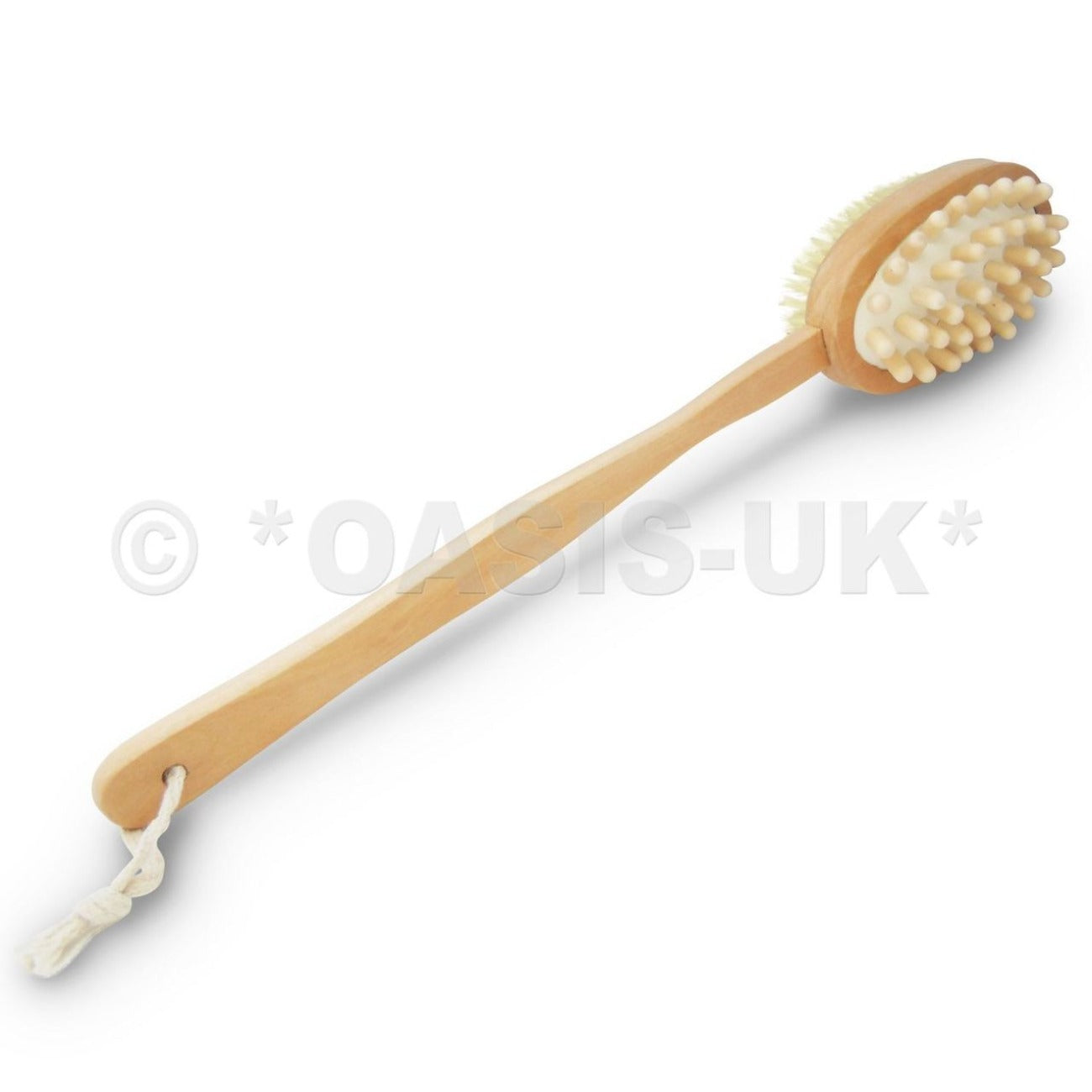 Wooden Bath and Shower Brush Two-Sided 17"